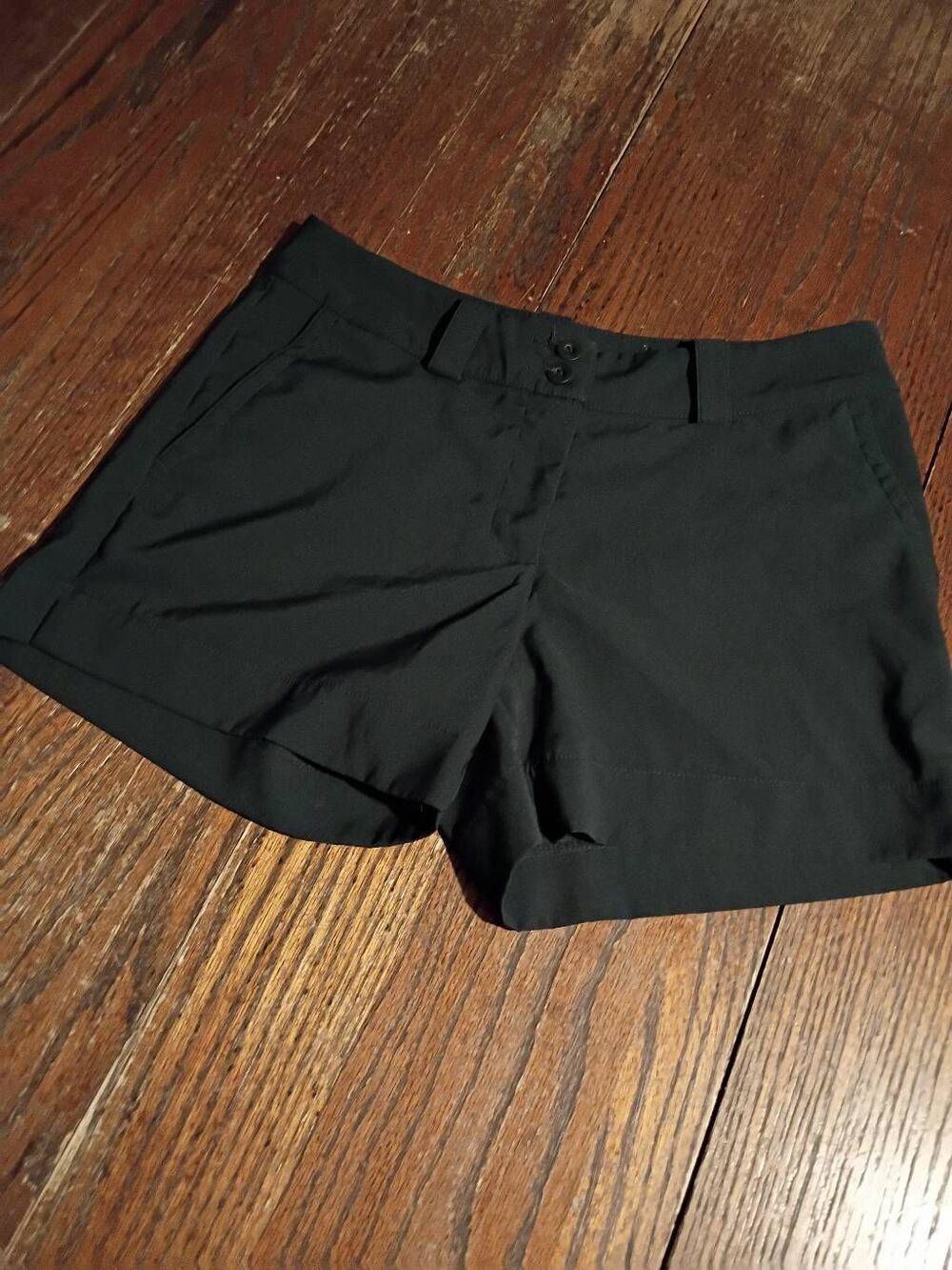 Size 4 Nike Golf Tour Performance Dri Fit Black Shorts Double Button Pockets